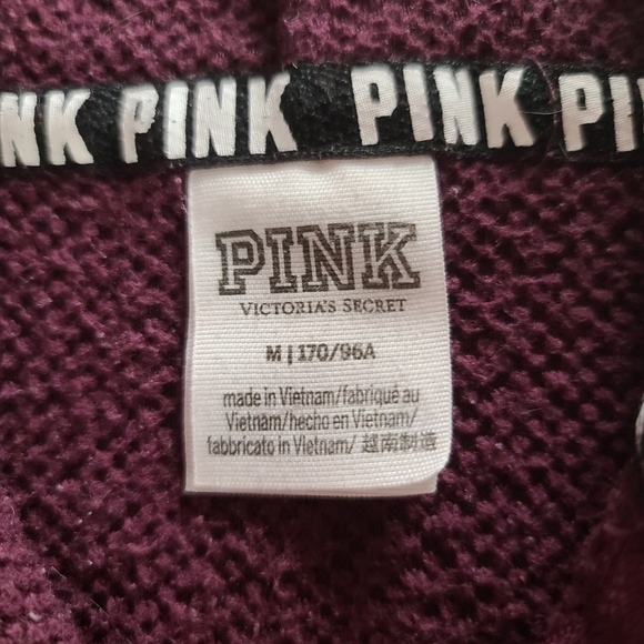 𝅺vs PINK Maroon Teddy Sherpa Pullover Jacket - Picture 2 of 3